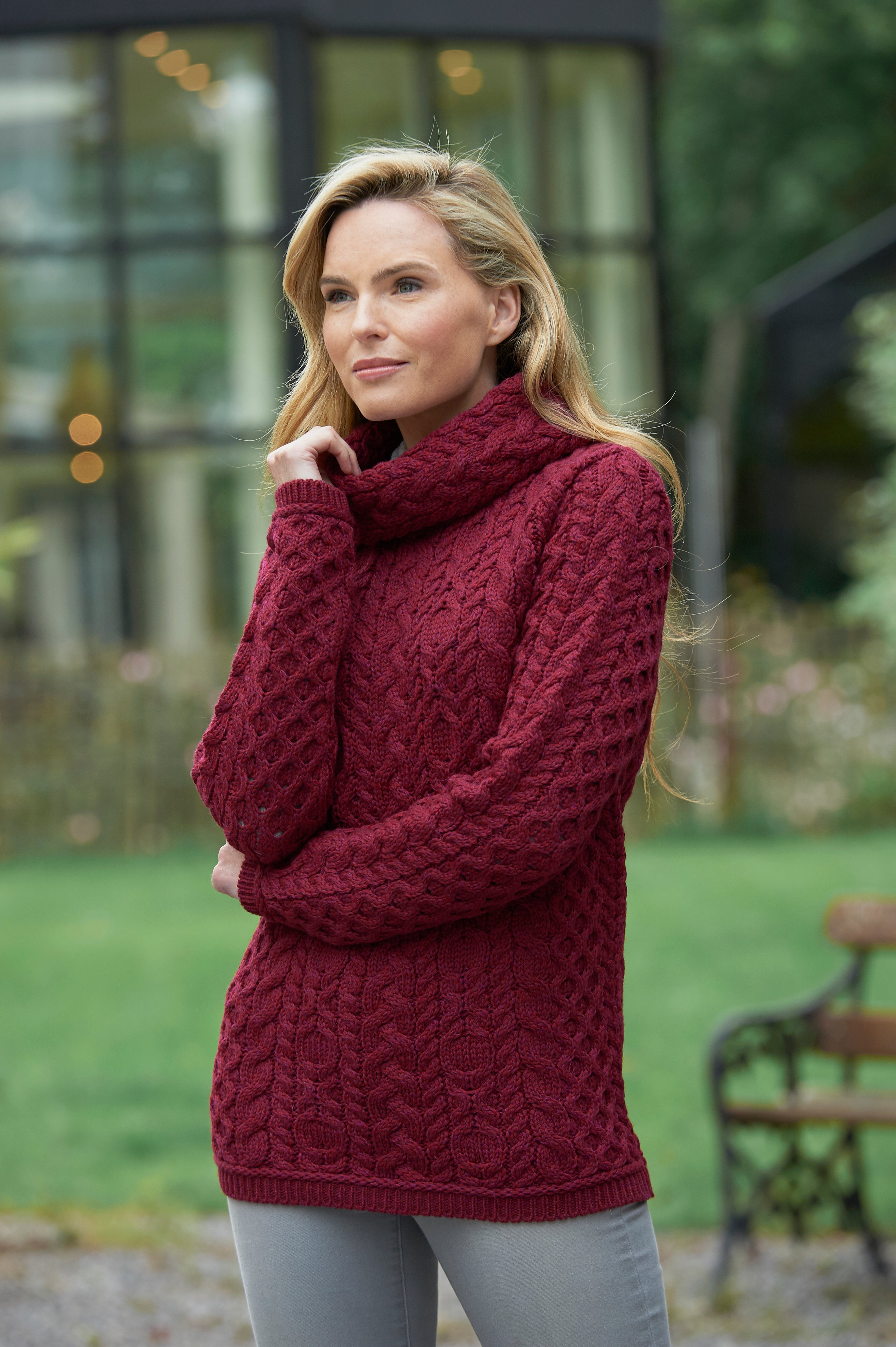 Traditional Cable Knit Merino Wool Sweater
